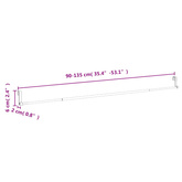 Karnisze, 2 szt., biało-srebrne, 90-135 cm, aluminium