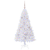 Sztuczna choinka z 150 diodami LED Biały 150 cm PVC i stal