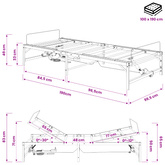 Elektro Regulowany Stelaż Łóżka Czarny 100 x 190 cm Stal