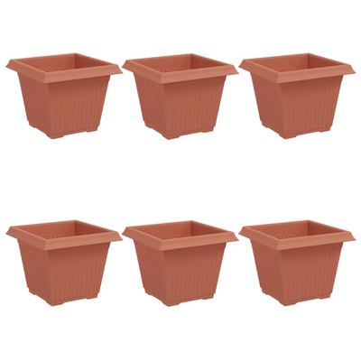 Kwadratowa doniczka na kwiaty 6 pcs Czerwony ceglasty