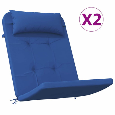 Poduszki na krzesła Gładki 2 pcs Niebieski 58 x 77 x 4,5 cm