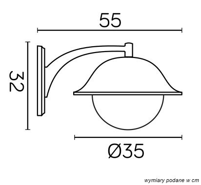Kinkiet zewnętrzny K 3012/1/O-BD