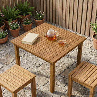 Blat stołu 70 x 70 x 3,5 cm Kwadrat Lite drewno teakowe