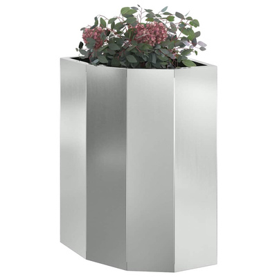Doniczka Różnorożna Srebrny 30 x 30 x 50 cm Stal galwanizowana