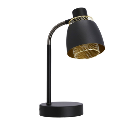 Aleksandria lampa stołowa  e14 klosz czarny+złoty
