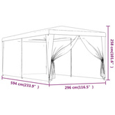 vidaXL Namiot imprezowy z 6 ściankami z siatki, zielony, 3x6 m, HDPE