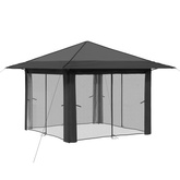 Gazebo z 4 Ścianami 3,3 x 3,3 m Jasnoszary i antracytowy