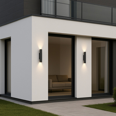 Kinkiet zewnętrzny Abigali Duallight 30cm czarny