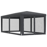 Namiot imprezowy z 6 ścianami z siatki, antracyt, 3x6 m, HDPE