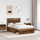 Ramka łóżka Stare drewno 135 x 190 cm Lite drewno sosnowe