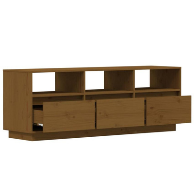 vidaXL Szafka pod TV, miodowy brąz, 140x37x50 cm, lite drewno sosnowe