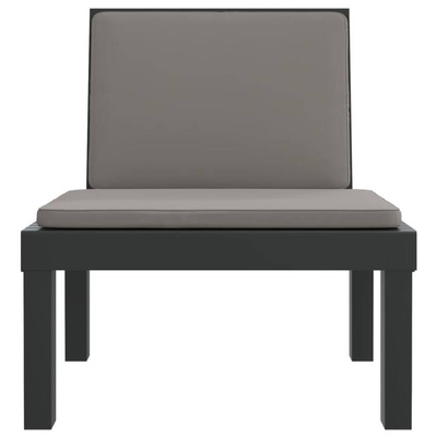 vidaXL Leżak z poduszkami antracytowy, PP