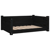 vidaXL Legowisko dla psa, czarne, 75,5x55,5x28 cm, lite drewno sosnowe model standard