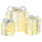 Pudełko Prezentowe 3 pcs Ciepła biel 20 x 20 x 20 cm PET