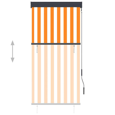 vidaXL Roleta zewnętrzna, 80x250 cm, biało-pomarańczowa