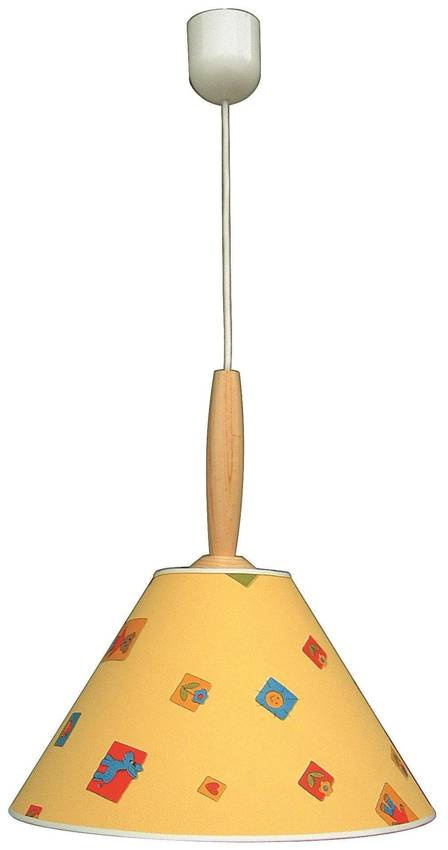 Lampa wisząca z abażurem Bambi biało‐wielokolorowa E27 pojedyncza