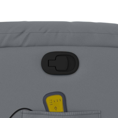 vidaXL Rozkładany fotel masujący, szary, obity sztuczną skórą