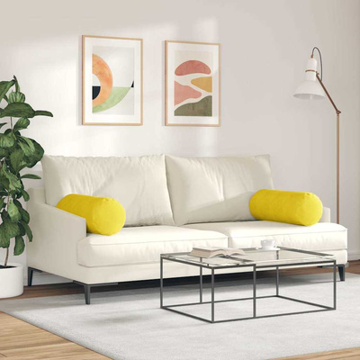 Poduszki Wałkowe 2 pcs Żółty ? 25 x 70 cm Tkanina sztruksowa