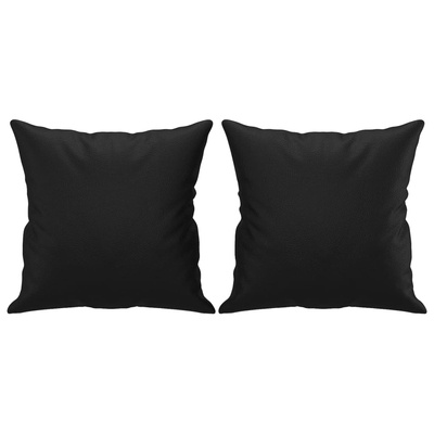 2-osobowa sofa z poduszkami, czarna, 120 cm, sztuczna skóra