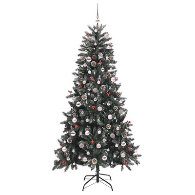 Sztuczna choinka z podstawą Zielony 210 cm PVC, plastik i stal