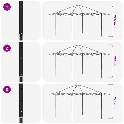 Gazebo z 4 Ścianami 3,3 x 3,3 m Jasnoszary i antracytowy