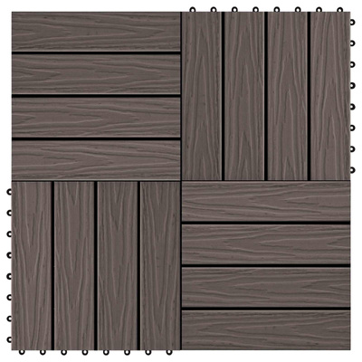 Płytka Tarasowa Projekt 3D 11 pcs Ciemny brąz 30 x 30 cm