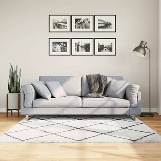 vidaXL Dywan z długim włosiem PAMPLONA, kremowo-czarny, 160x160 cm