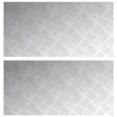 Stopień Prostokątny 2 pcs Srebrny 80 x 40 cm Aluminium
