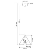 Lampa wisząca z doniczką, MEA, roślina, trójkąt, IP20, E27, EDO777545 EDO Solutions