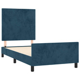 vidaXL Rama łóżka z zagłówkiem, ciemnoniebieska, 80x200 cm, aksamitna model standard