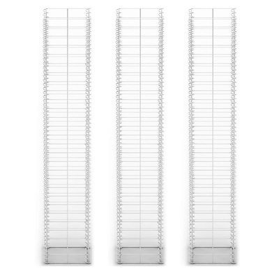 Zestaw 3 koszy gabionowych, drut galwanizowany, 25x25x150 cm