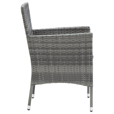 vidaXL Krzesła ogrodowe, 4 szt., rattan PE, szare