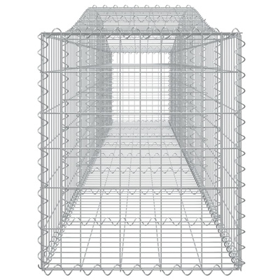 Kosze gabionowe, 7 szt, 400x50x60/80 cm, galwanizowane żelazo