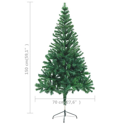 vidaXL Sztuczna choinka z lampkami i bombkami, 150 cm, 380 gałązek wariant 5