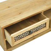 vidaXL Szafka pod TV, rzeźbiona, brązowa, 120 x 30 x 42 cm, drewno