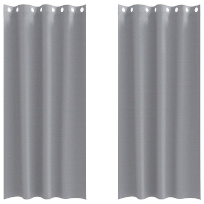 Firany blackout z kółkami 2 pcs Jasnoszary 260 x 140 cm