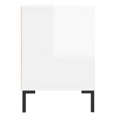vidaXL Szafka pod TV, wysoki połysk, biała, 150x30x44,5 cm