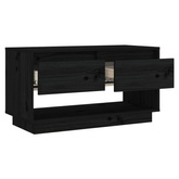 vidaXL Szafka pod TV, czarna, 74x34x40 cm, lite drewno sosnowe