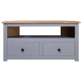 vidaXL Narożna szafka pod TV, szara, 93x49x49 cm, sosna, seria Panama