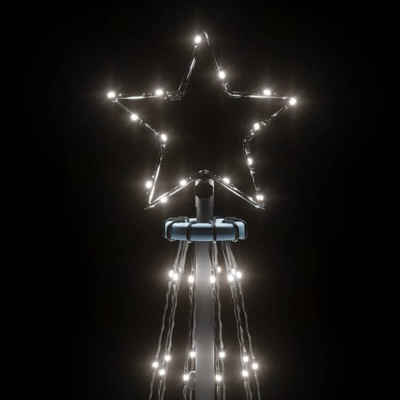 vidaXL Choinka z kołkiem gruntowym, 108 zimnych białych LED, 180 cm