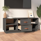 vidaXL Szafka pod TV, szara, 100x34x40 cm, lite drewno sosnowe