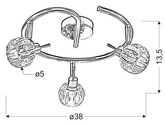 Lampa sufitowa spirala 3xG9 38cm chrom 98-29419