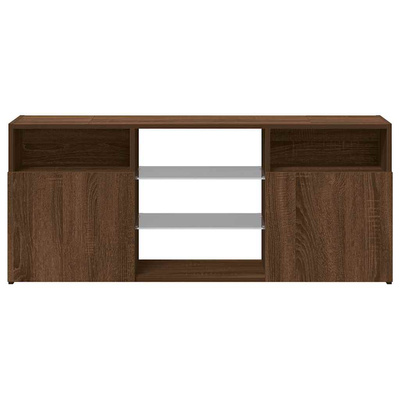 Szafka TV z oświetleniem LED, brązowy dąb, 120x30x50 cm
