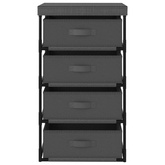 vidXL Regał z 4 koszami z tkaniny, stalowy, szary