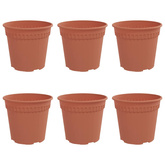 Okrągła doniczka na kwiaty 6 pcs Czerwony ceglasty ? 17 x 14 cm