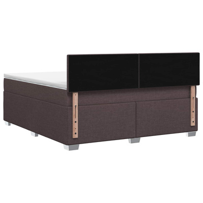 Łóżko Box Spring z materacem i LED Ciemny brąz 140 x 190 cm