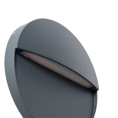 Kinkiet zewnętrzny szary okrągły IP54 6W CCT Abruzzo Lunaria