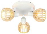 Lampa sufitowa Atarri Candellux 98-68118 plafon  biały drewno 3xE14 