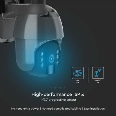 1080P Kamera zewnętrzna WiFi SMART z panelem solarnym / Sensor / IP65 / Czarna
