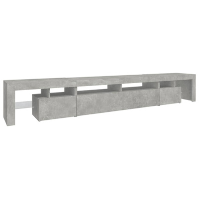 vidaXL Szafka pod TV z oświetleniem LED, szarość betonu, 260x36,5x40cm